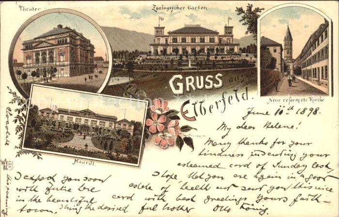 Elberfeld Wuppertal Zoologischer Garten neue roformirte Kirche Haardt Theater