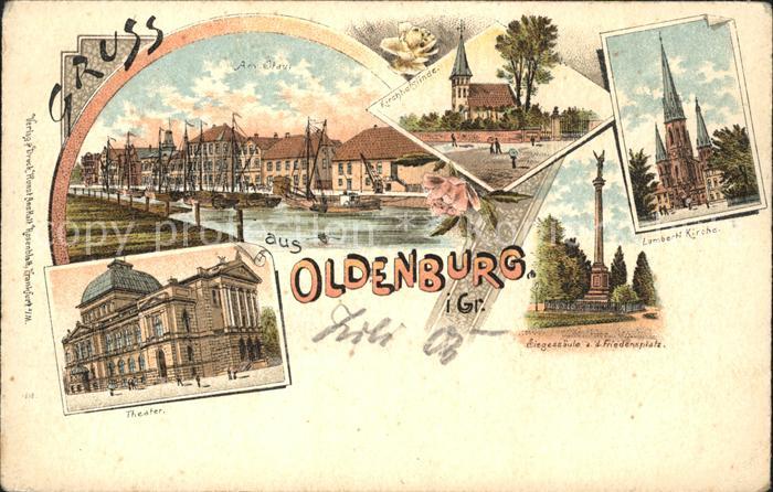 Oldenburg Niedersachsen Theater Kirchhofslinge Lamberti Kirche Siegessaeule Frie