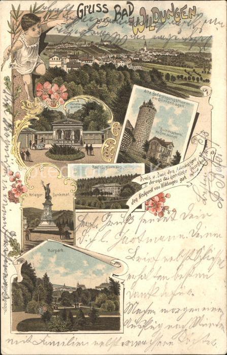 Bad Wildungen Kurpark Alte Befestigungsthurm am Duerrenhagen Krieger-Denkmal