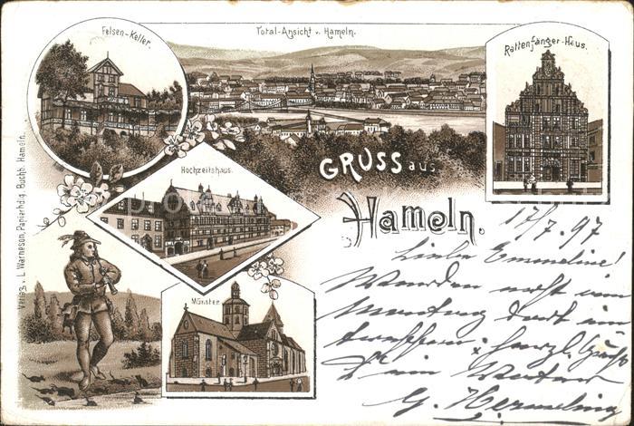 Hameln Weser Rattenfaenger-Haus Felsen-Keller Muenster  Hochzeitshaus