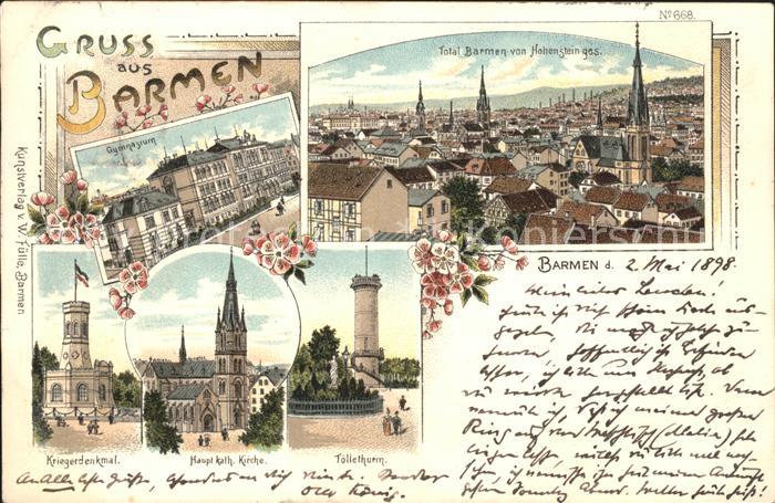 Barmen Wuppertal Toellethurm Kriegerdenkmal Haupt Kath. Kirche Gymnasium