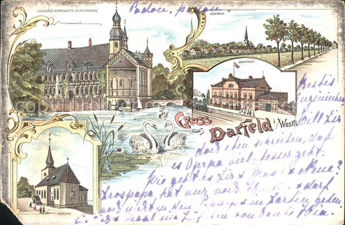 Darfeld Bahnhof Schloss Erbdroste zu  Fischering Kirche