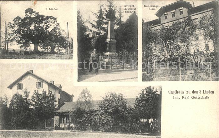Neuenhain Taunus Gasthaus zu den 3 Linden Kriegerdenkmal Genesungsheim