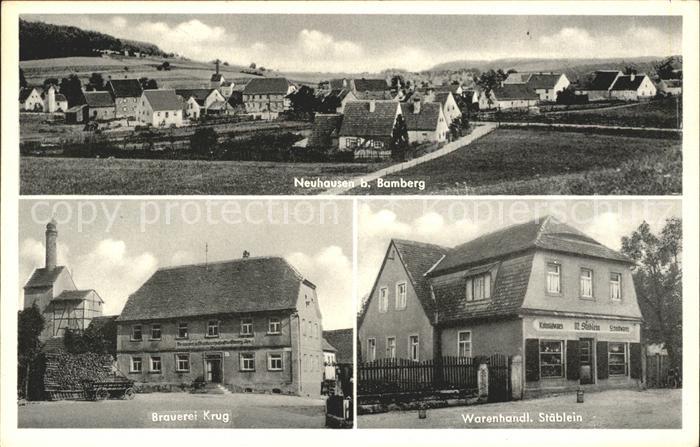 Bamberg Neuhausen Braurei Krug Warenhandl. Staeblein