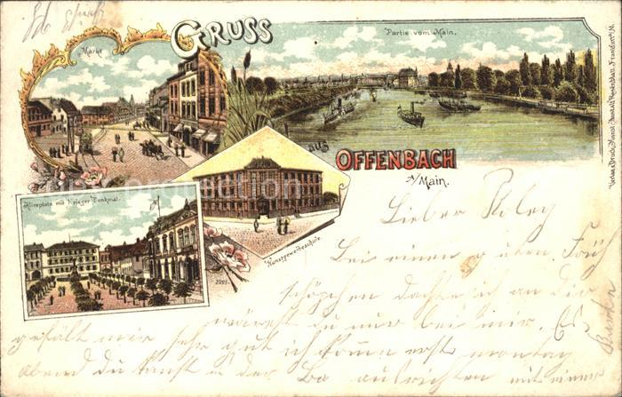 Offenbach Main Partie am Main Markt Aliceplatz Krieger Denkmal