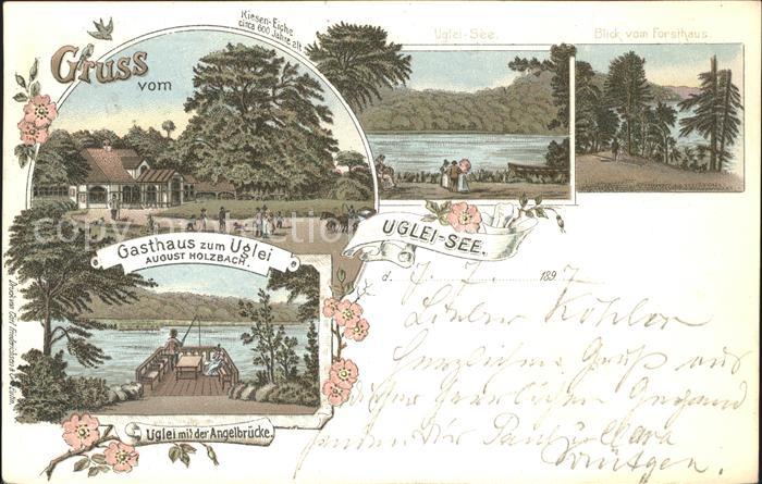 Eutin Gasthaus Uglei August Holzbach Uglei See Blick Forsthaus Angelbruecke