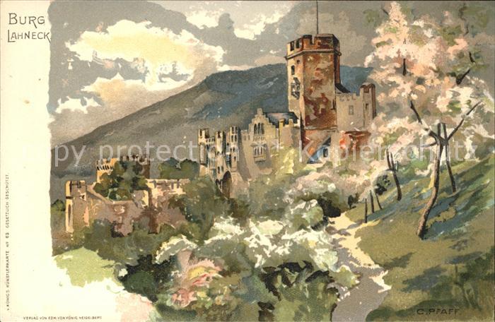 Burg Lahneck Kuenstlerkarte C. Pfaff