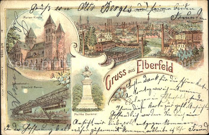 Elberfeld Wuppertal Bahnpost Marien Kirche Schwebebahn Moltke Denkmal