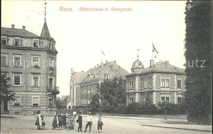 Riesa Sachsen Albertstrasse m. Amtsgericht
