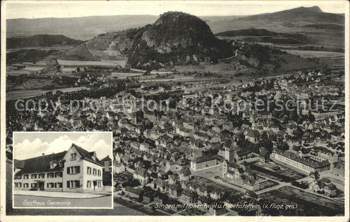 Singen Hohentwiel Fliegeraufnahme Gasthaus Germania