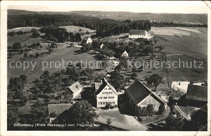 Backnang Fliegeraufnahme Lutzenberg Gasthaus Pension Schoene Aussicht