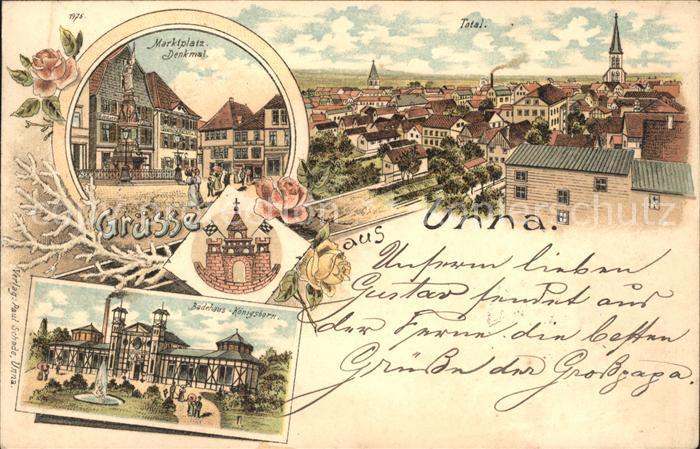 Unna Marktplatz Denkmal Badehaus Koenigsborn