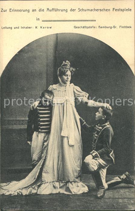 Hamburg Auffuehrung der Schumacherschen Festspiele