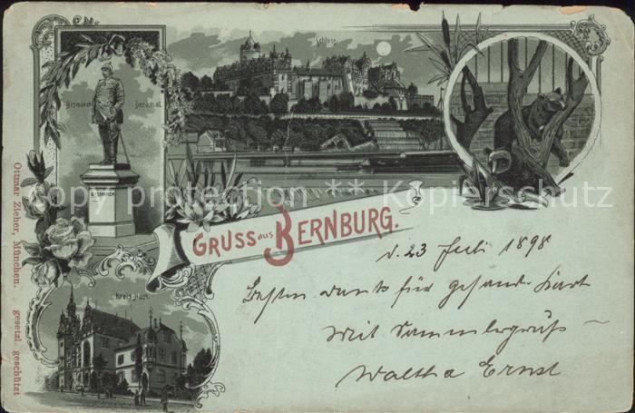 Bernburg Saale Bismark Denkmal Schloss Kreis. Haus