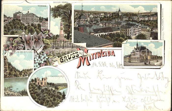 Mittweida Technikum Sayrich Denkmal Postamt Zschopauburg