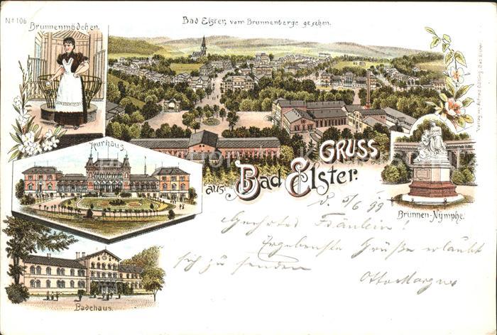 Bad Elster Brunnenmaedchen Kurhaus Badehaus Brunnen Nymphe