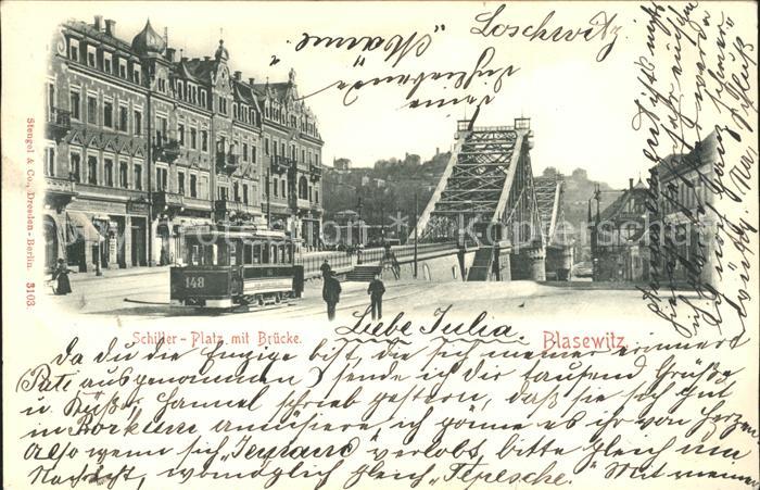 Blasewitz Dresden Schiller-Platz mit Bruecke
