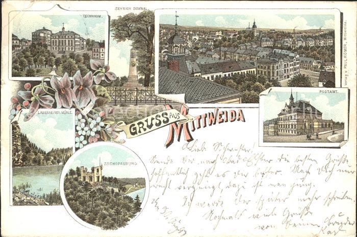 Mittweida Technikum Seyrich Denkmal Postamt Zschopauburg
