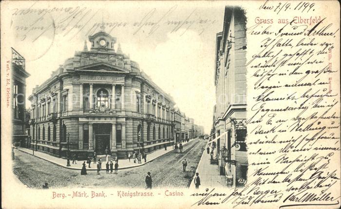 Elberfeld Wuppertal Berg.- Maerk. Bank Koenigstrasse Casino