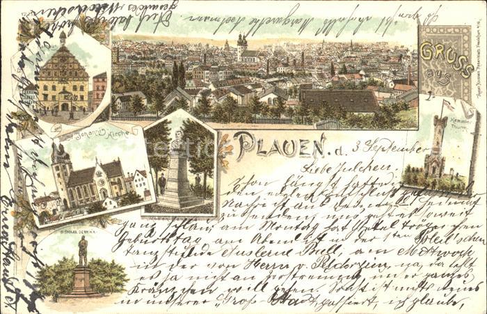 Plauen Vogtland Hemmler-Thurm St. Johannis- Kirche Bismarkdenkmal