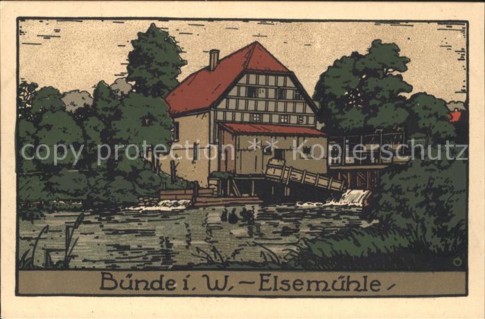 Buende Herford Elsenmuehle Kuenstlerkarte