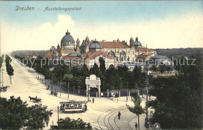 Dresden Ausstellungspalast Strassenbahn