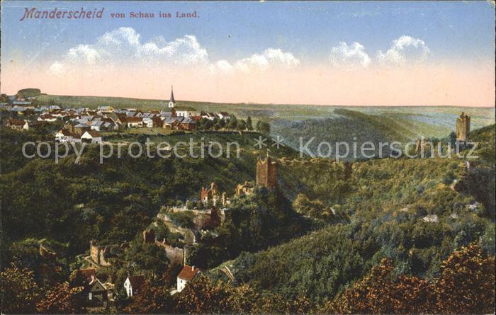 Manderscheid Eifel Blick von Schau ins Land