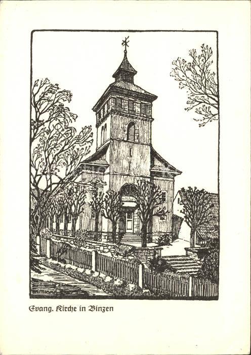 Binzen Baden Kirche Kuenstlerkarte