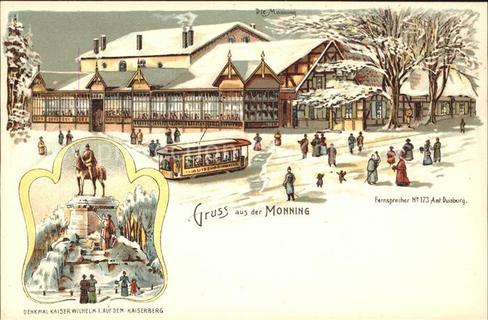 Duisburg Ruhr Monning Strassenbahn Kaiser Wilhelm Denkmal