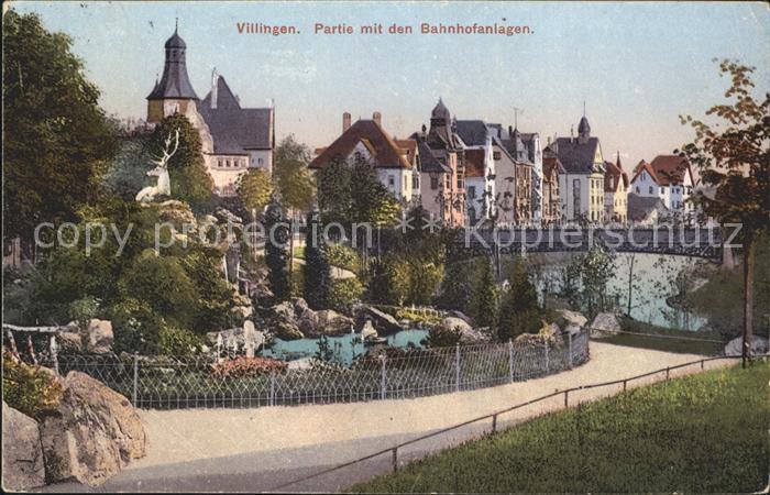Villingen-Schwenningen Partie mit Bahnhofsanlagen