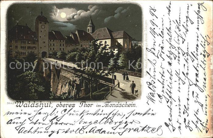 Waldshut Tiengen Rhein Oberes Tor bei Mondschein