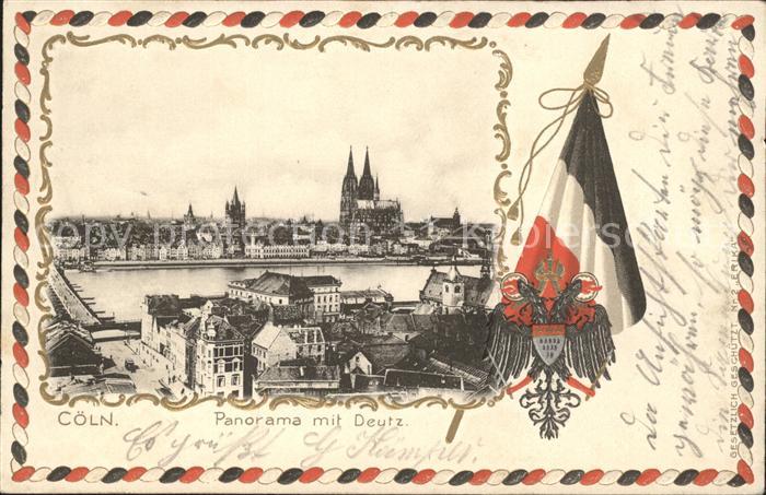 Koeln Rhein Panorama mit Deutz