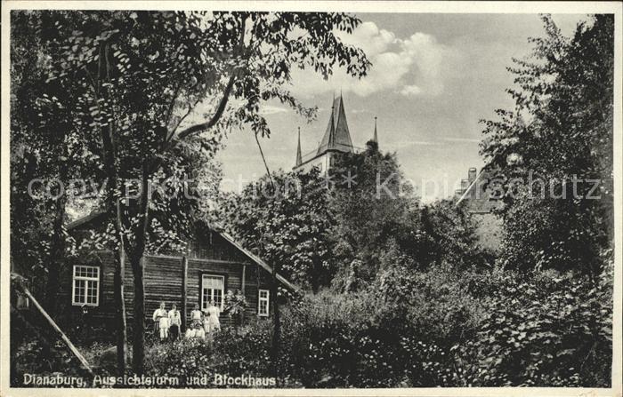 Greifenstein Hessen Dianaburg Aussichtsturm und Blockhaus