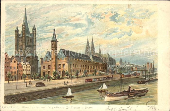 Koeln Rhein Rhein Stapelhaus Dom