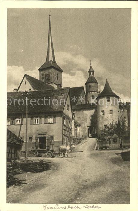 Braunsbach Wuerttemberg Schloss Kriegerdenkmal