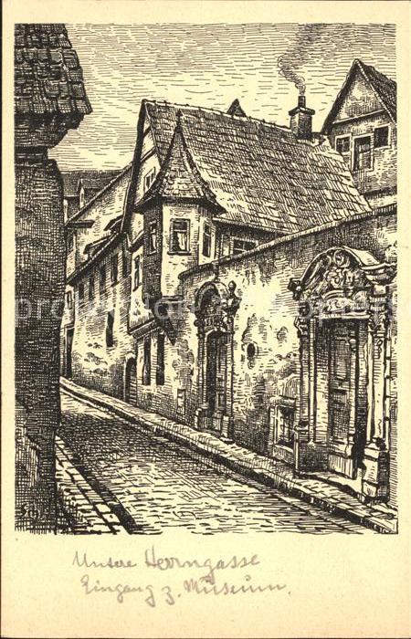 Schwaebisch Hall Untere Herrngasse Kuenstlerkarte