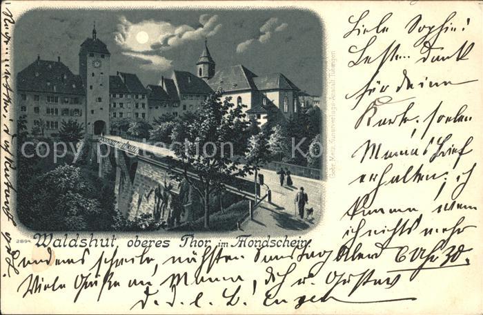 Waldshut Tiengen Rhein Oberes Thor bei Mondschein