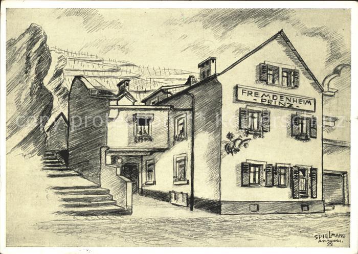 Assmannshausen Fremdenheim Prinz Kuenstlerkarte