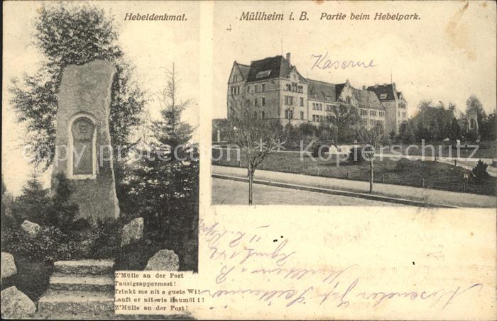 Muellheim Baden Hebelpark Hebeldenkmal