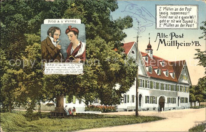 Muellheim Baden Alte Post Portrait Hebel und Vrenele