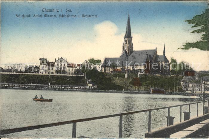 Chemnitz Schlossteich Schloss Miramar Kirche