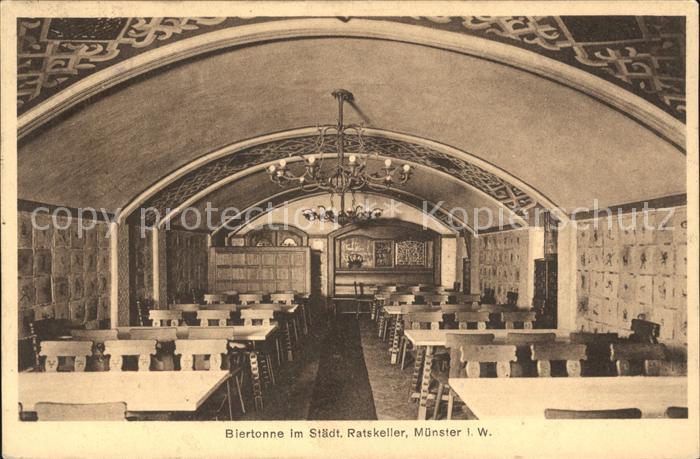 Muenster Westfalen Biertonne im Staedtischen Ratskeller Willy Aschenbroich