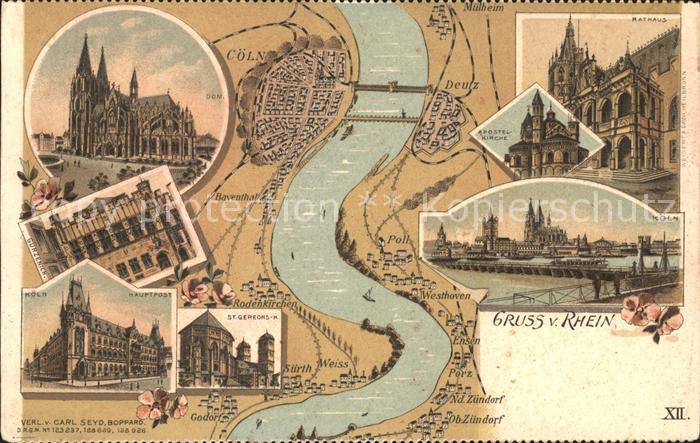 Koeln Rhein Rheinkarte