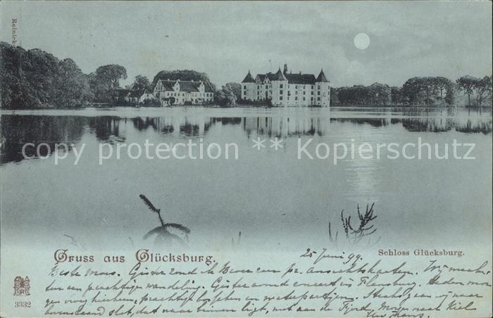 Gluecksburg Ostseebad Schloss bei Mondschein