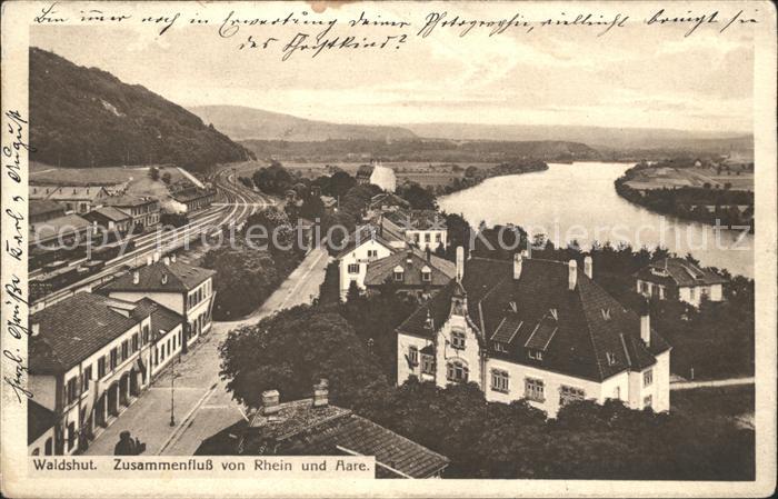Waldshut Tiengen Rhein Zusammenfluss von Rhein und Aare