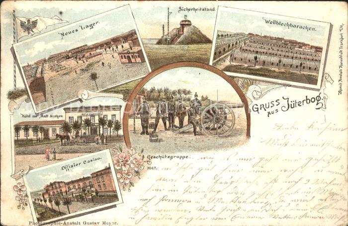 Jueterbog Lager Sicherheitsstand Wellblechbaracken Soldaten Kanone