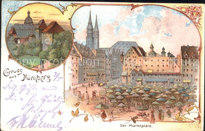 Nuernberg Marktplatz Mauerpartie