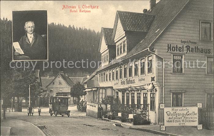 Altenau Harz Hotel Rathaus Wohnhaus von Goethe Portrait Aitp