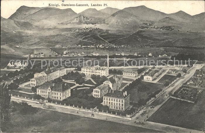 Landau Pfalz Fliegeraufnahme Koenigliches Garnisons-Lazarett