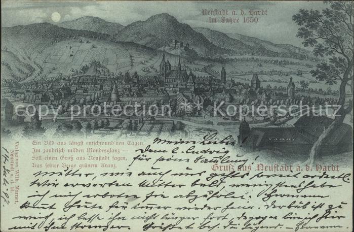 Neustadt Haardt Stich vom Jahr 1650